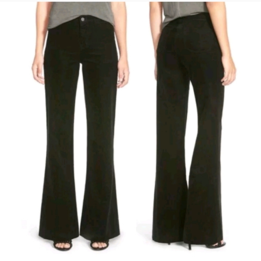 J Brand black tailored flare corduroy pants